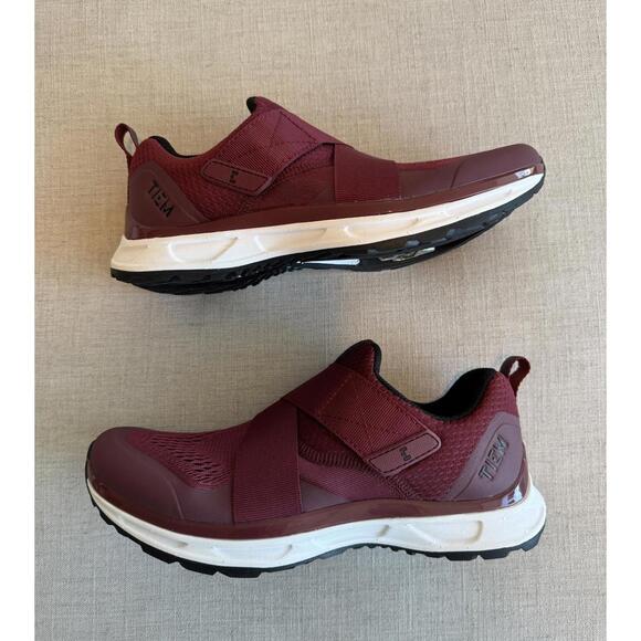 Brand New TIEM Slipstream Spin Cycling Shoes Burgundy Size 8 – Cleats Included - Picture 3 of 8